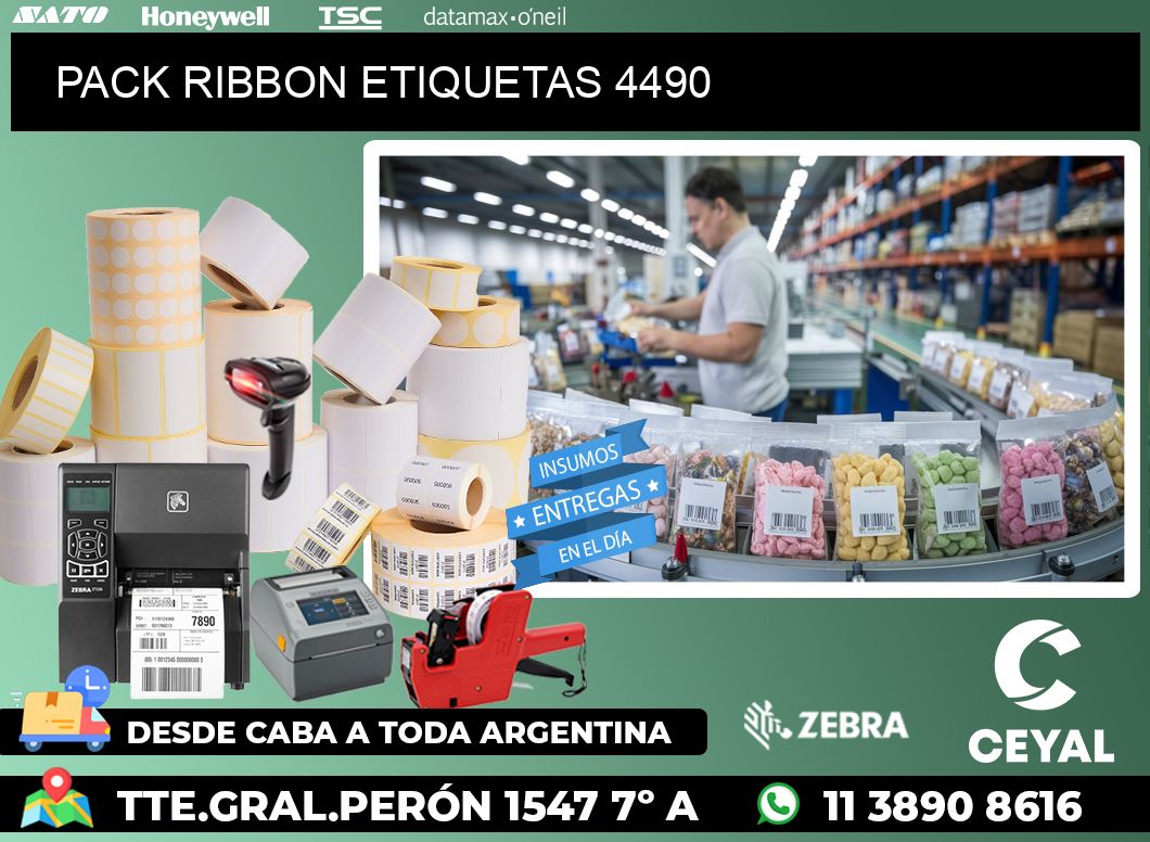 PACK RIBBON ETIQUETAS 4490