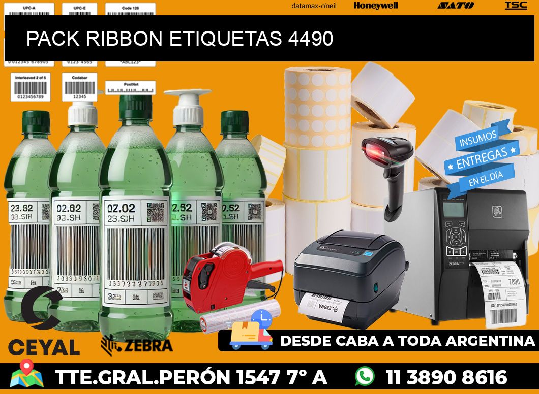 PACK RIBBON ETIQUETAS 4490