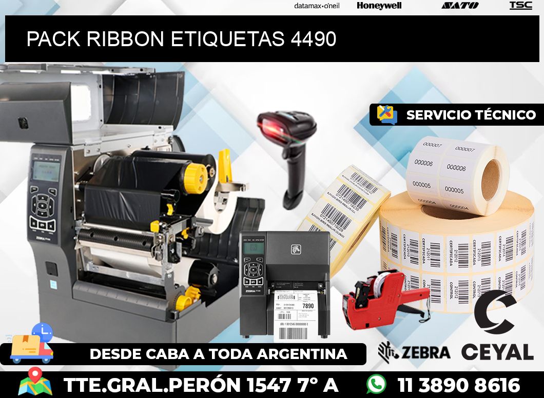 PACK RIBBON ETIQUETAS 4490