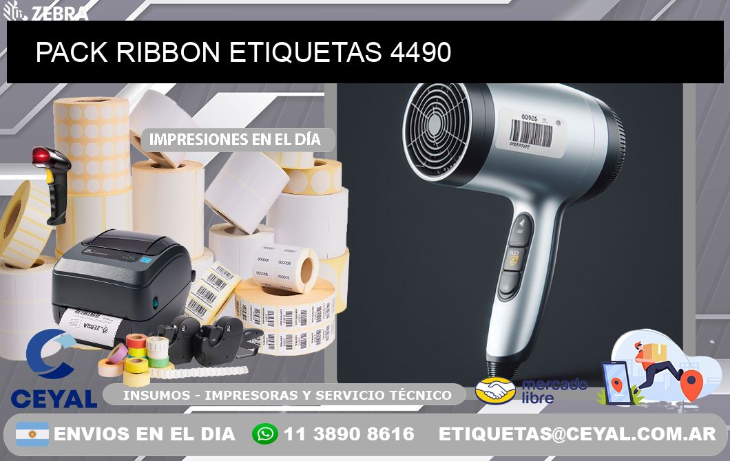 PACK RIBBON ETIQUETAS 4490