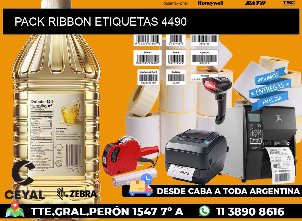 PACK RIBBON ETIQUETAS 4490