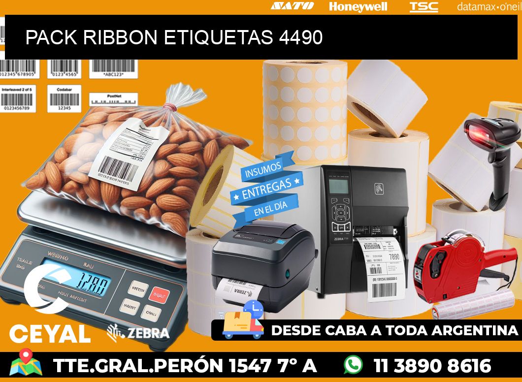 PACK RIBBON ETIQUETAS 4490