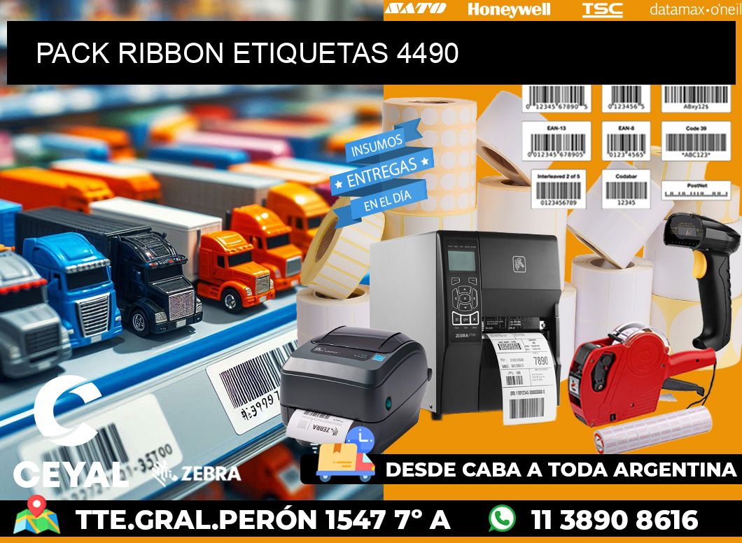 PACK RIBBON ETIQUETAS 4490