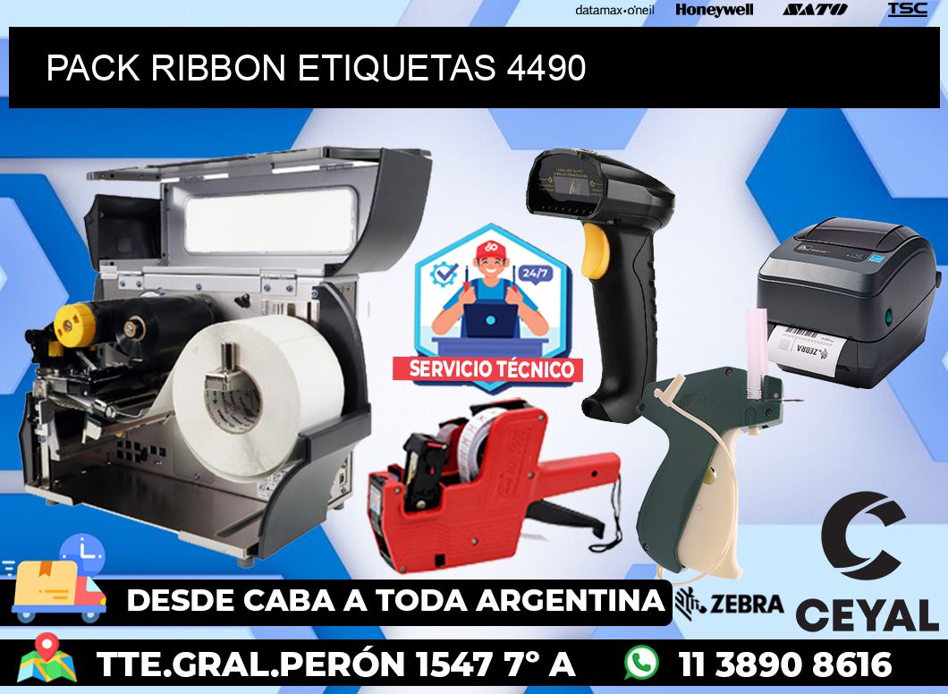PACK RIBBON ETIQUETAS 4490