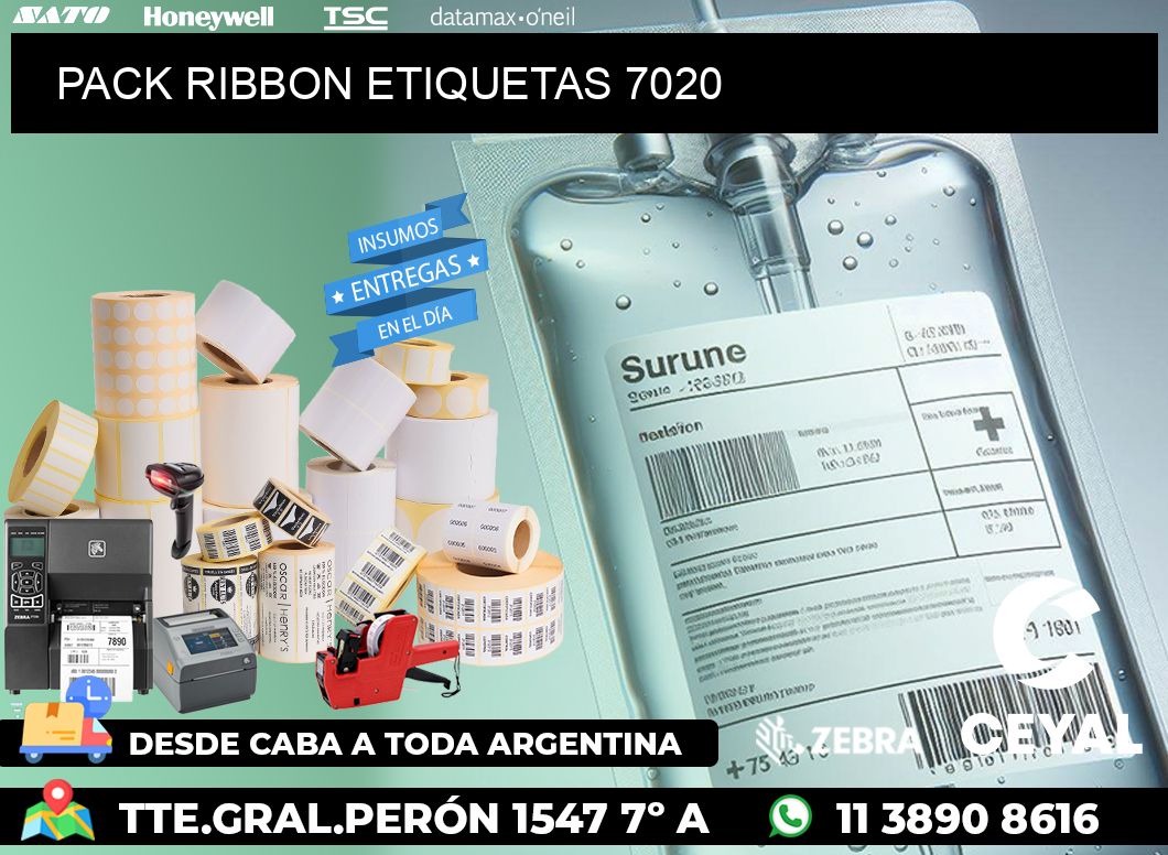 PACK RIBBON ETIQUETAS 7020