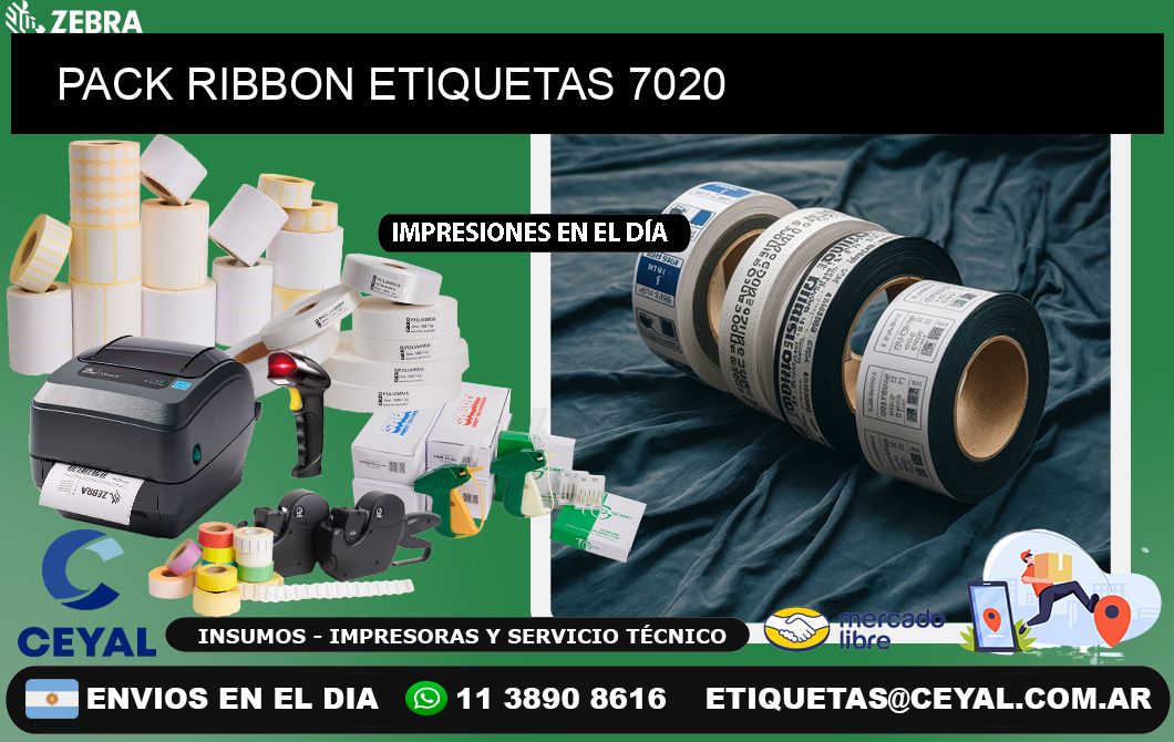 PACK RIBBON ETIQUETAS 7020