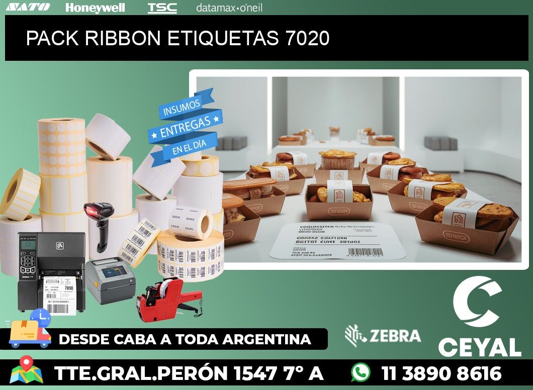 PACK RIBBON ETIQUETAS 7020