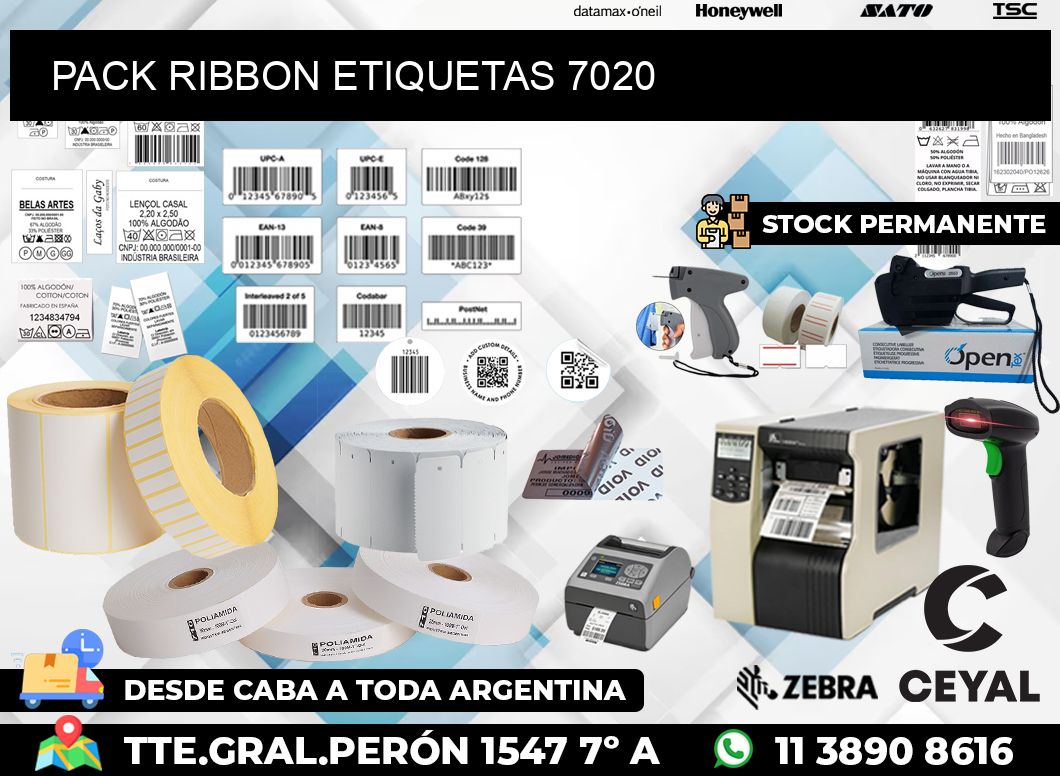PACK RIBBON ETIQUETAS 7020