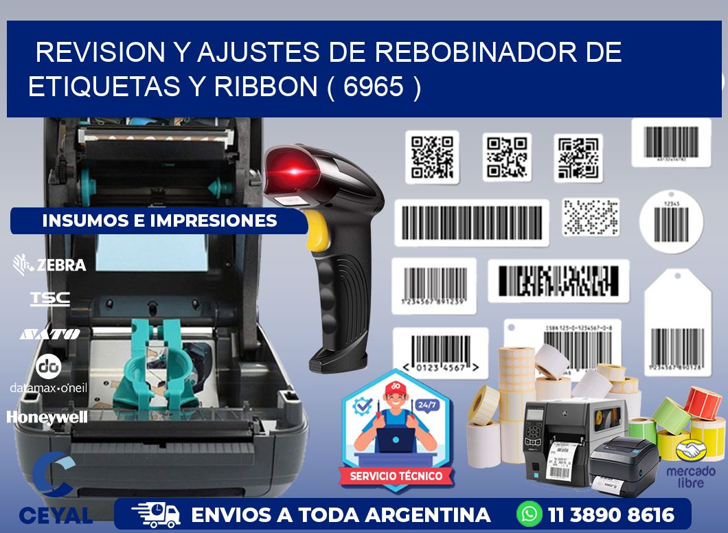 REVISION Y AJUSTES DE REBOBINADOR DE ETIQUETAS Y RIBBON ( 6965 )