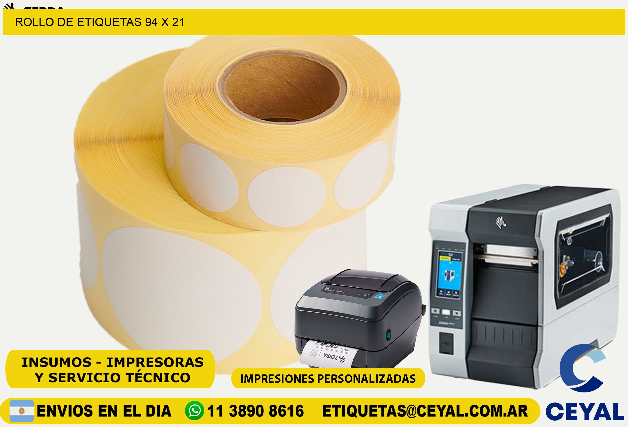 ROLLO DE ETIQUETAS 94 x 21