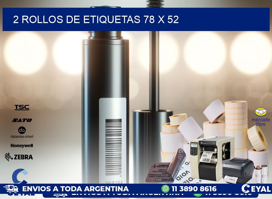 2 ROLLOS DE ETIQUETAS 78 x 52