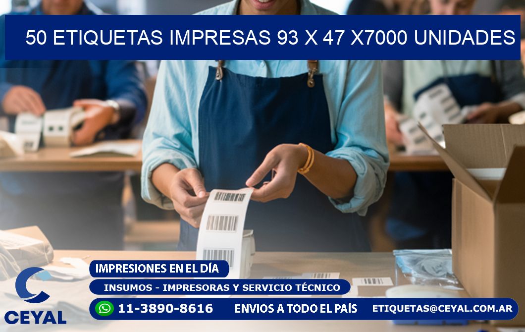 50 ETIQUETAS IMPRESAS 93 x 47 X7000 UNIDADES