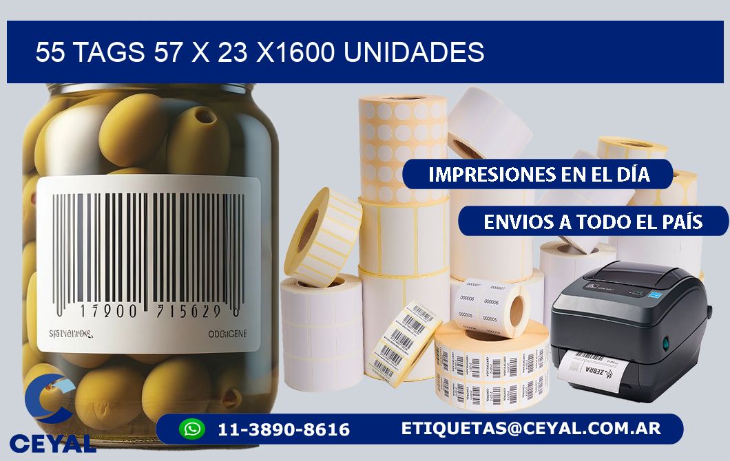 55 TAGS 57 x 23 X1600 UNIDADES
