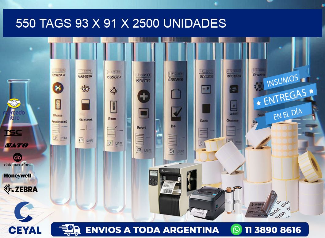 550 TAGS 93 x 91 X 2500 UNIDADES