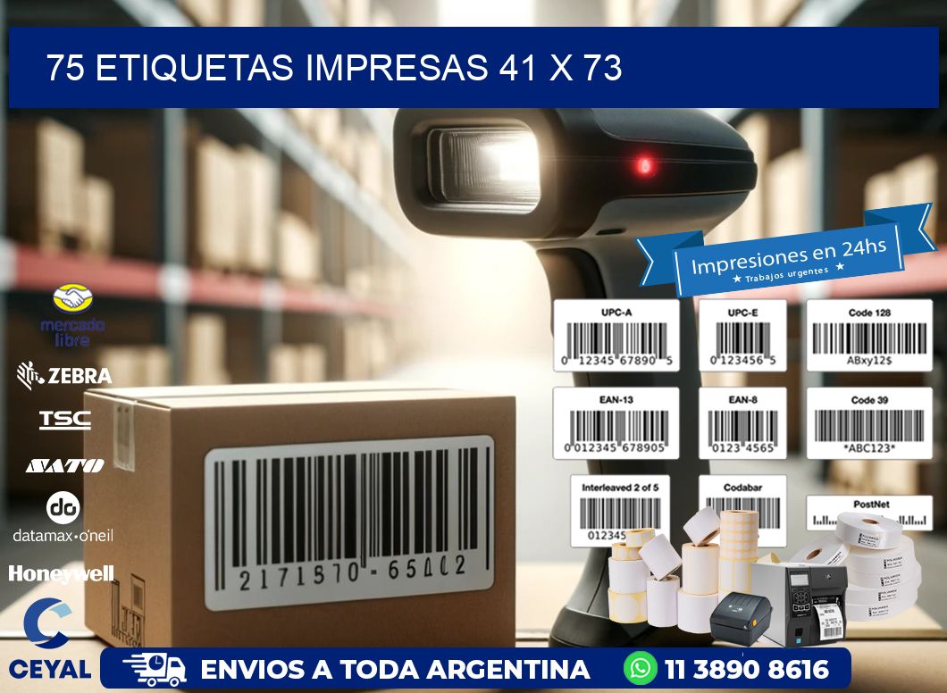 75 ETIQUETAS IMPRESAS 41 x 73