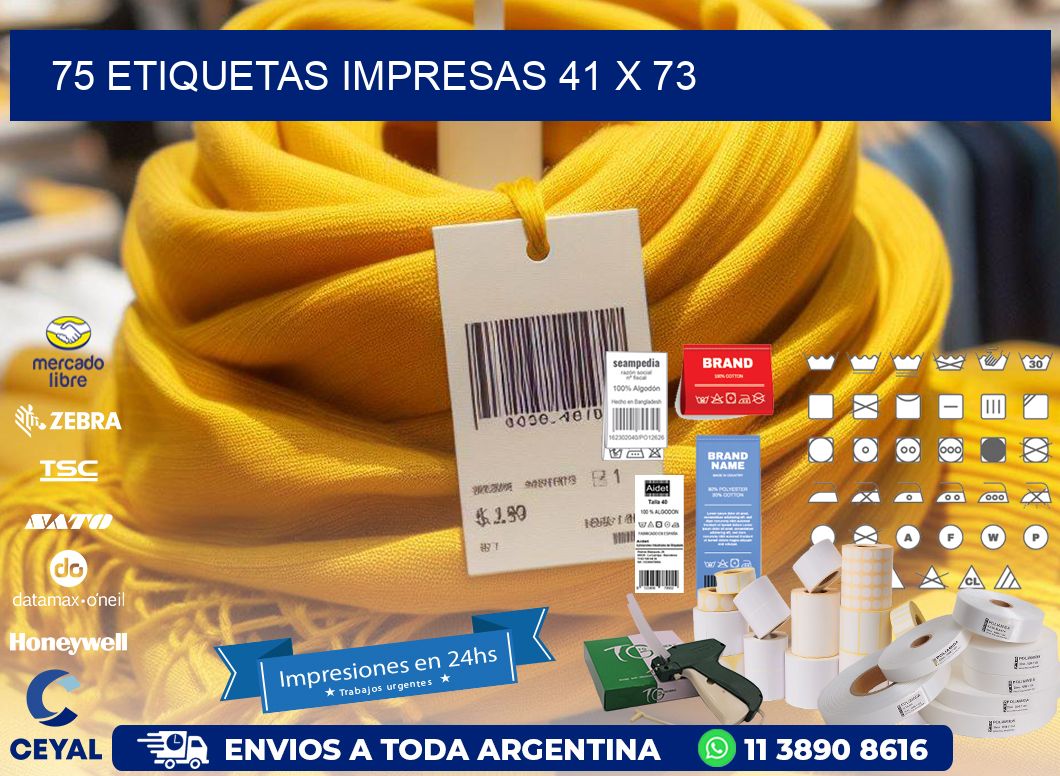 75 ETIQUETAS IMPRESAS 41 x 73