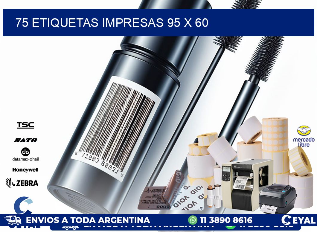 75 ETIQUETAS IMPRESAS 95 x 60
