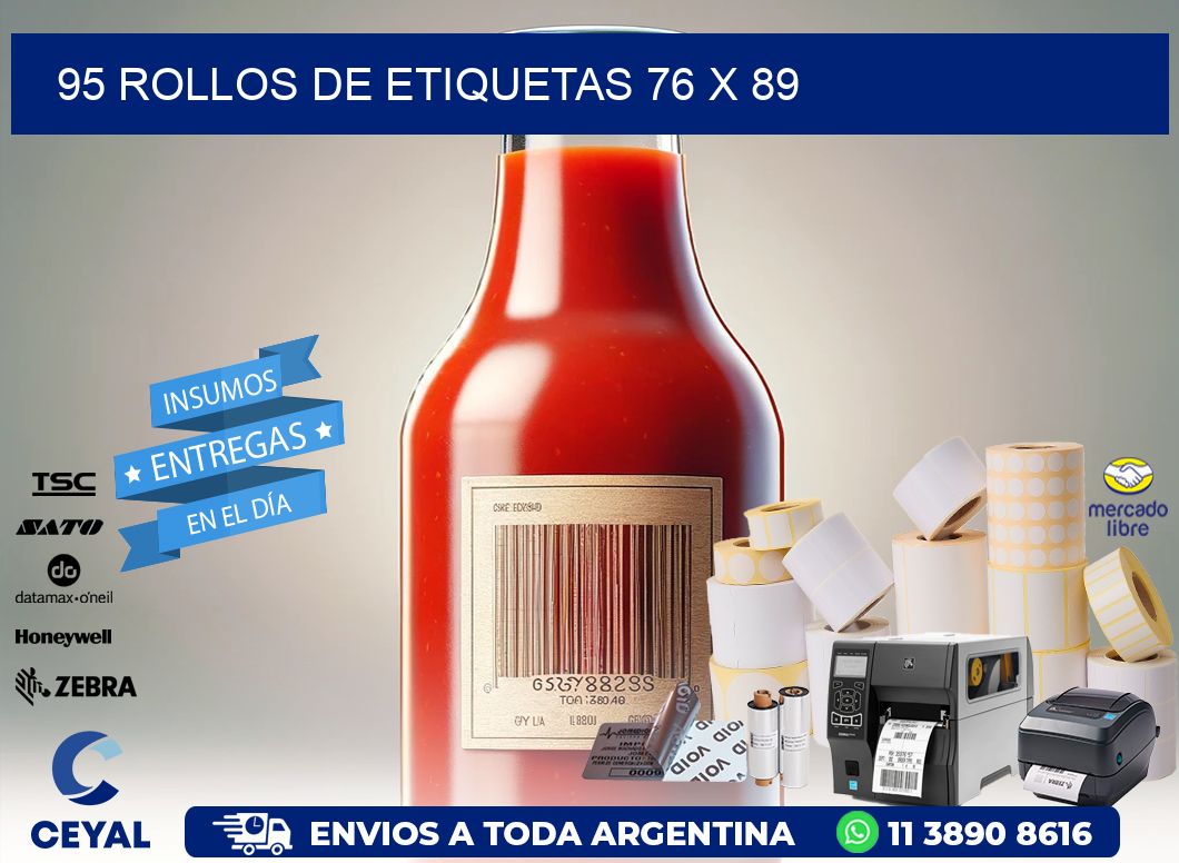 95 ROLLOS DE ETIQUETAS 76 x 89