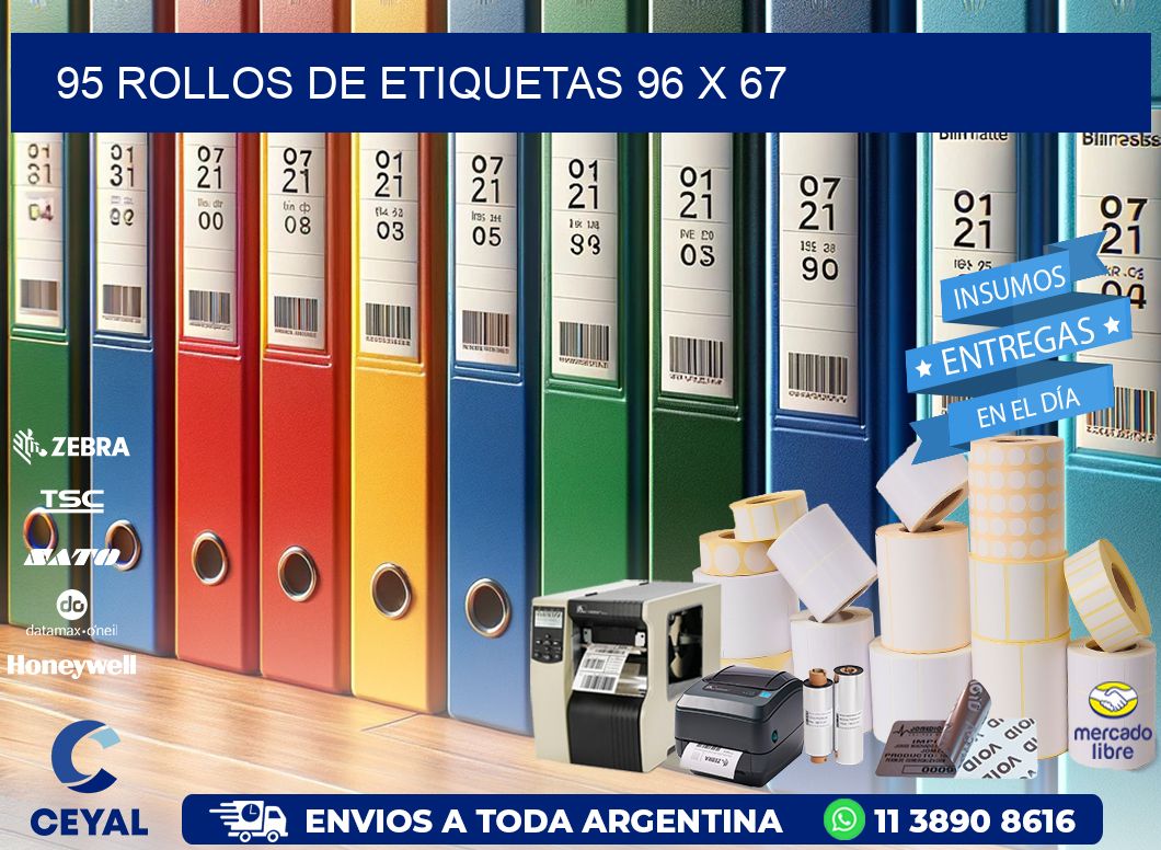 95 ROLLOS DE ETIQUETAS 96 x 67
