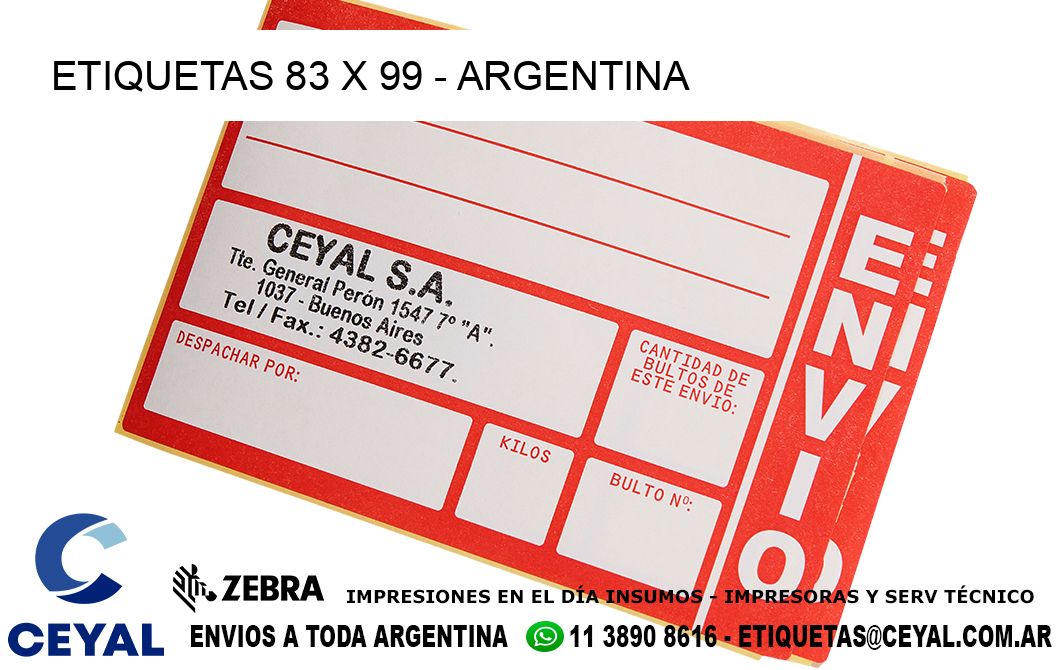 ETIQUETAS 83 x 99 - ARGENTINA