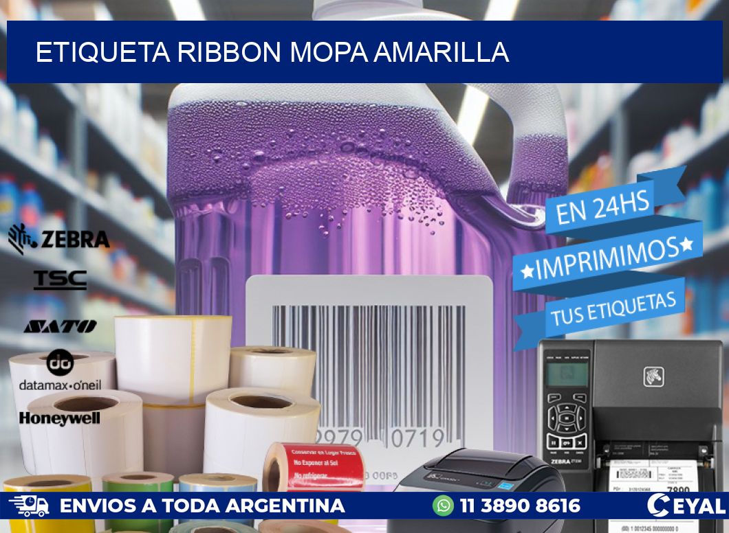 ETIQUETA RIBBON MOPA AMARILLA