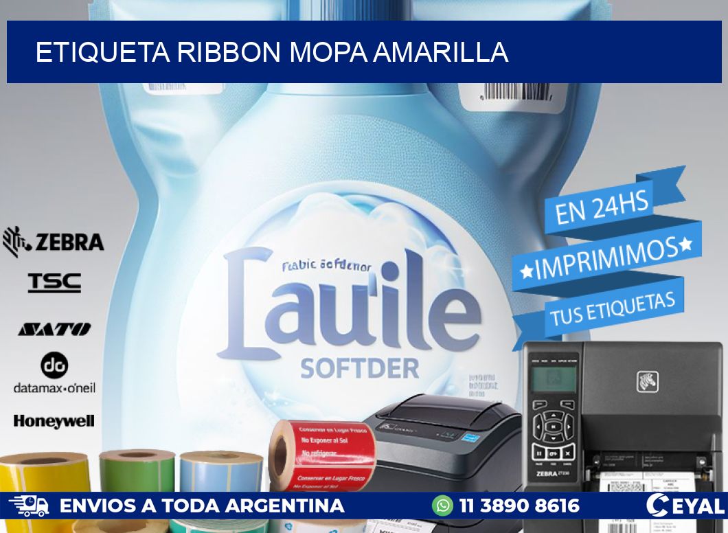 ETIQUETA RIBBON MOPA AMARILLA