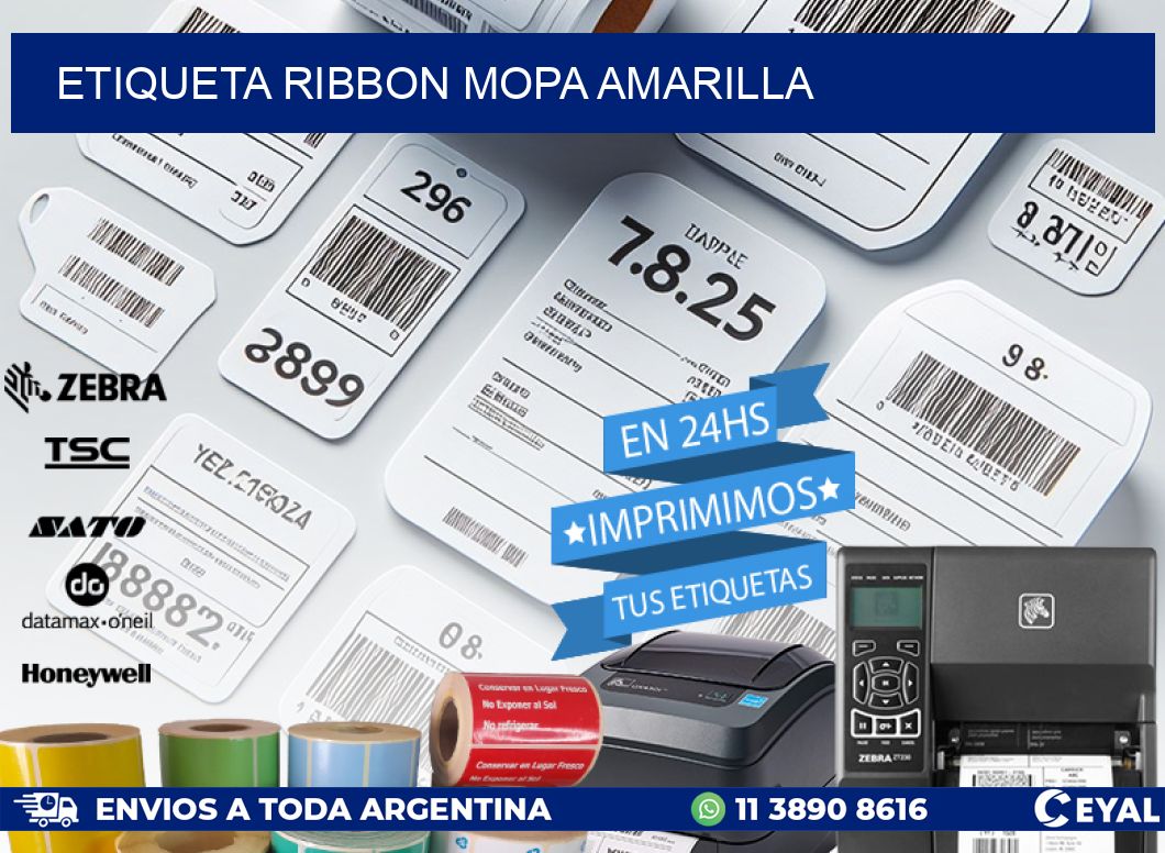 ETIQUETA RIBBON MOPA AMARILLA