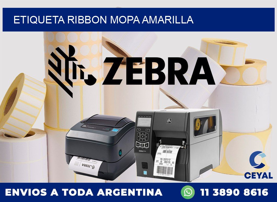 ETIQUETA RIBBON MOPA AMARILLA
