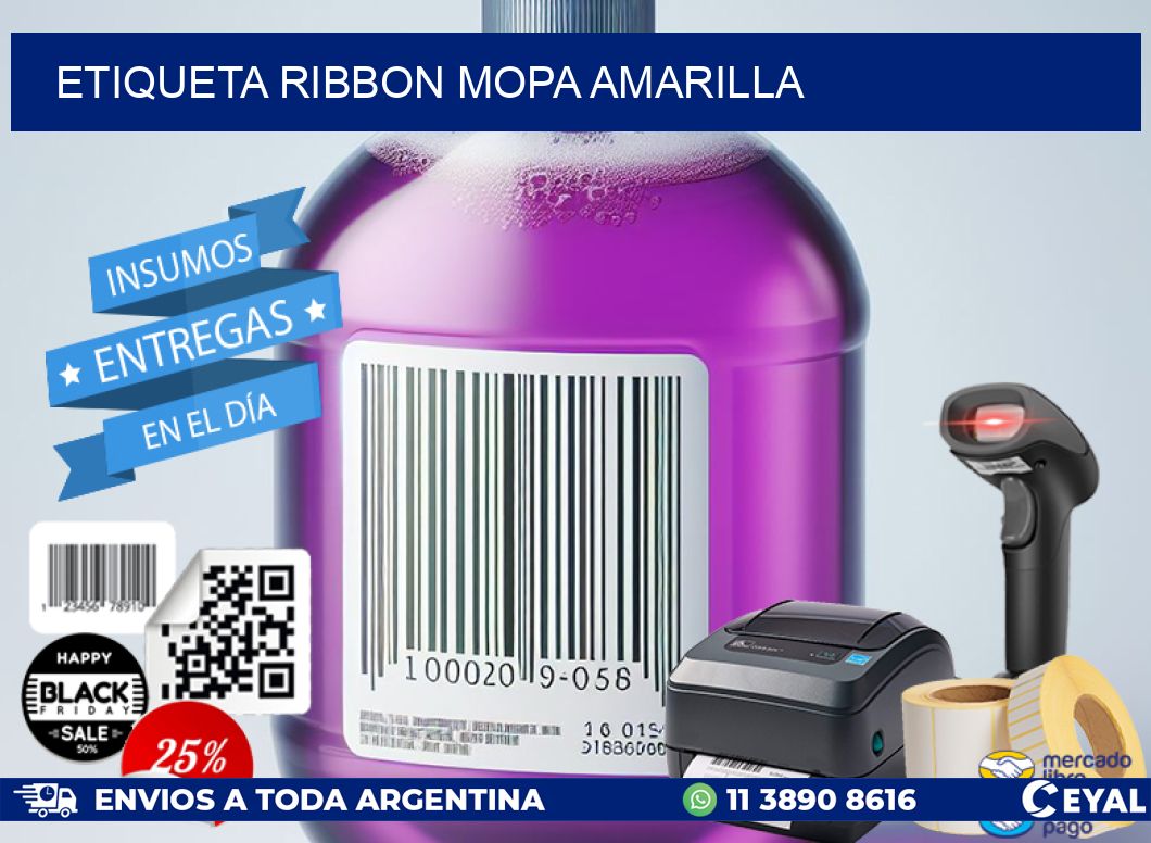 ETIQUETA RIBBON MOPA AMARILLA