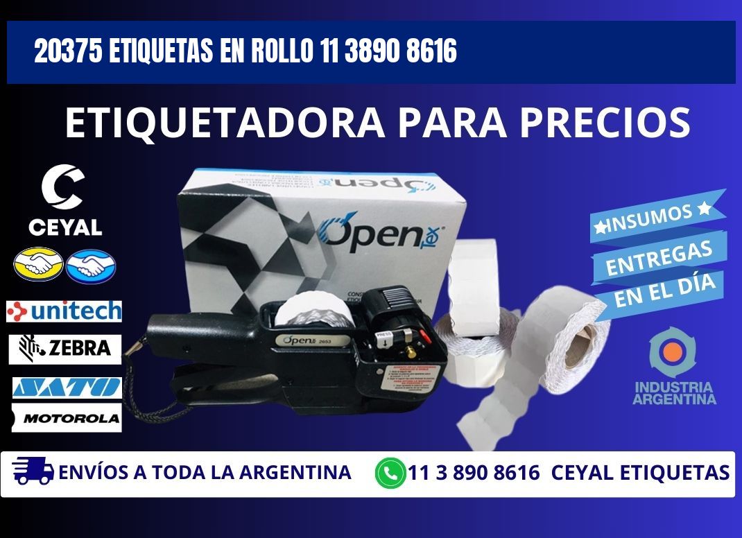 20375 ETIQUETAS EN ROLLO 11 3890 8616
