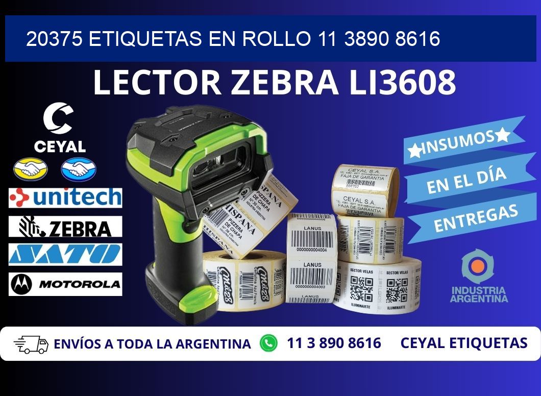 20375 ETIQUETAS EN ROLLO 11 3890 8616