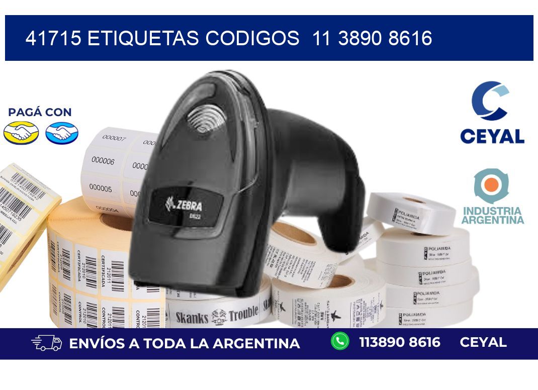 41715 ETIQUETAS CODIGOS  11 3890 8616