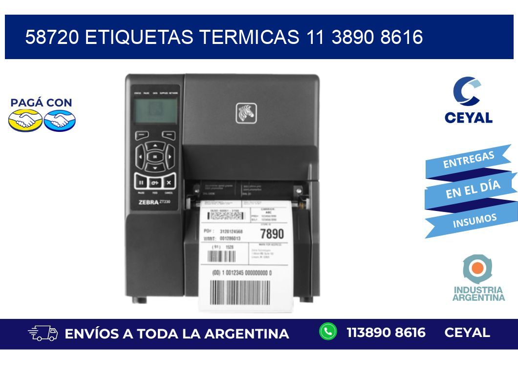 58720 ETIQUETAS TERMICAS 11 3890 8616