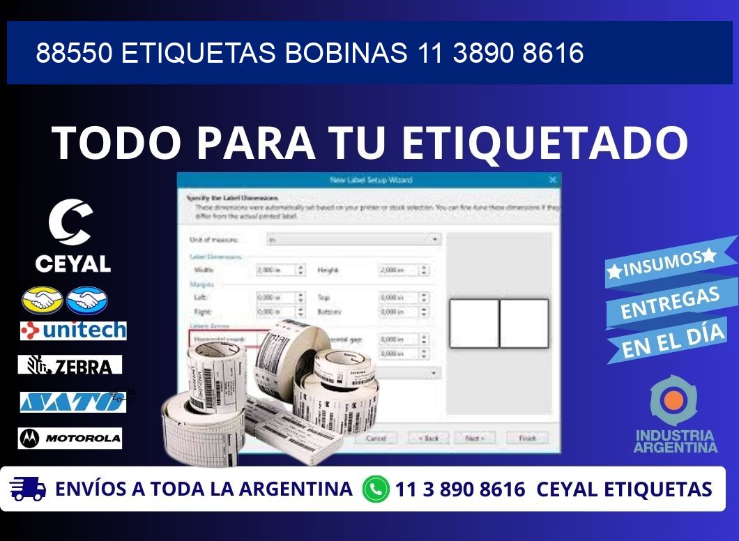 88550 ETIQUETAS BOBINAS 11 3890 8616