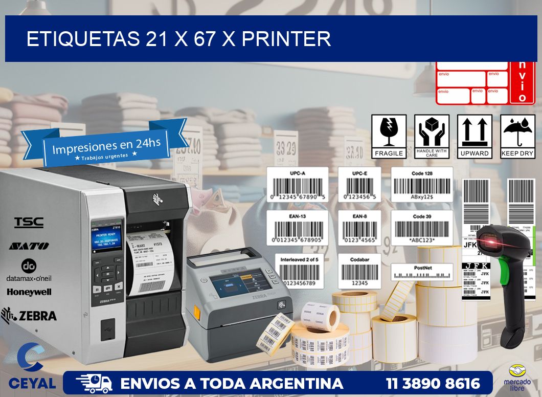 ETIQUETAS 21 x 67 X PRINTER