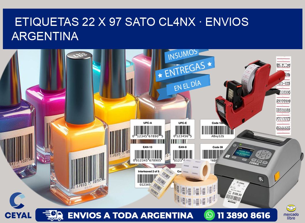 ETIQUETAS 22 x 97 SATO CL4NX · ENVIOS ARGENTINA