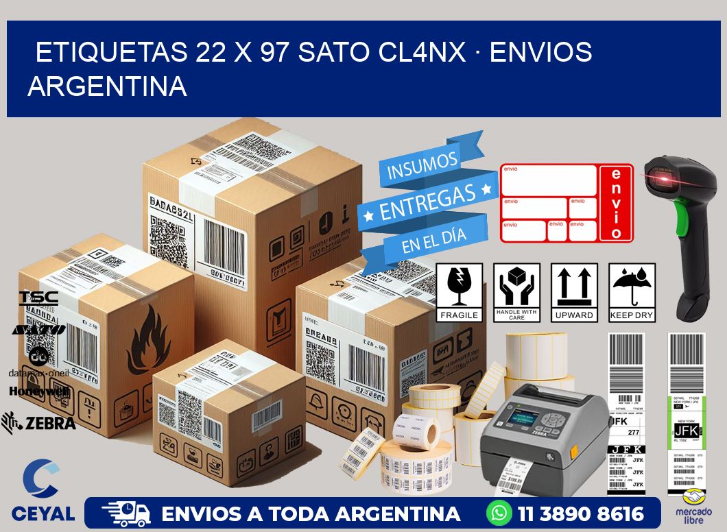 ETIQUETAS 22 x 97 SATO CL4NX · ENVIOS ARGENTINA