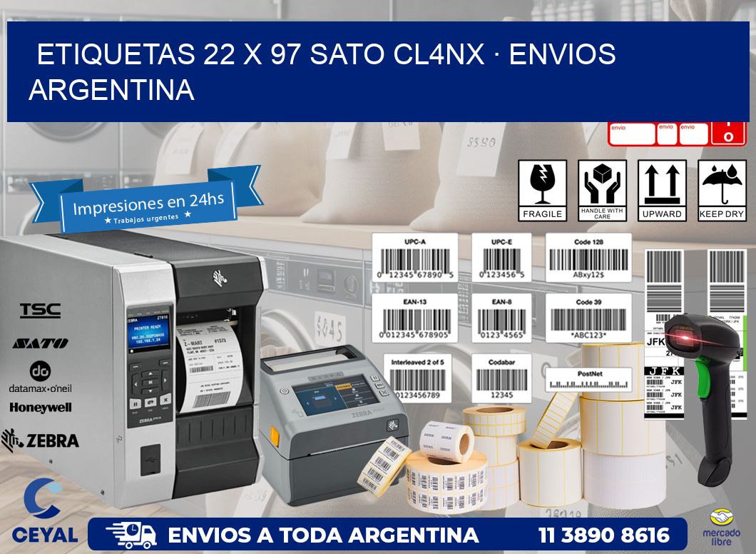 ETIQUETAS 22 x 97 SATO CL4NX · ENVIOS ARGENTINA
