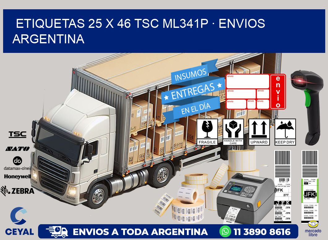 ETIQUETAS 25 x 46 TSC ML341P · ENVIOS ARGENTINA