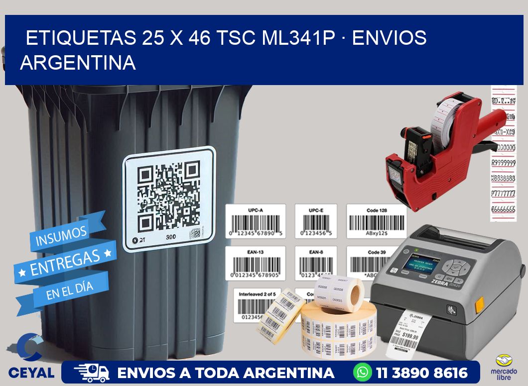 ETIQUETAS 25 x 46 TSC ML341P · ENVIOS ARGENTINA