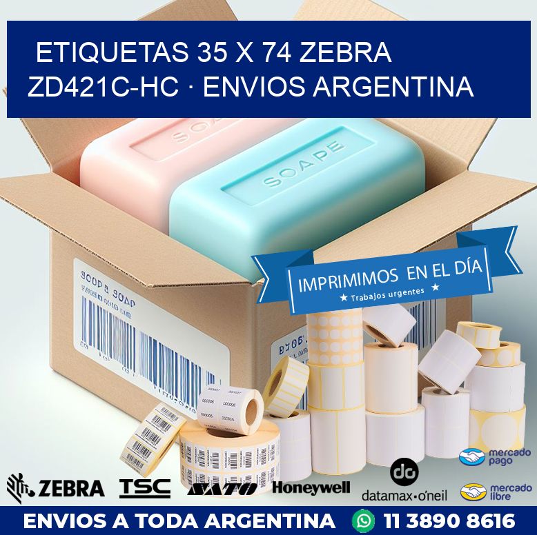 ETIQUETAS 35 x 74 ZEBRA ZD421C-HC · ENVIOS ARGENTINA