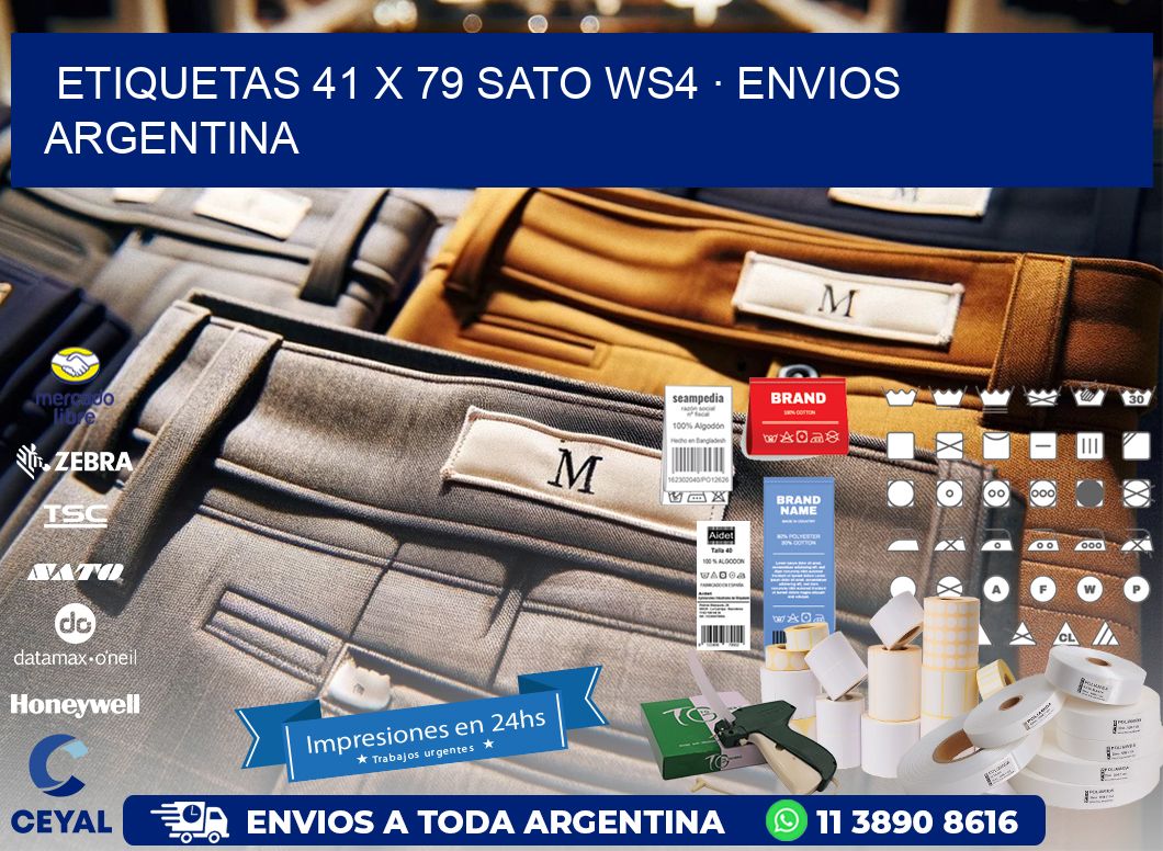 ETIQUETAS 41 x 79 SATO WS4 · ENVIOS ARGENTINA