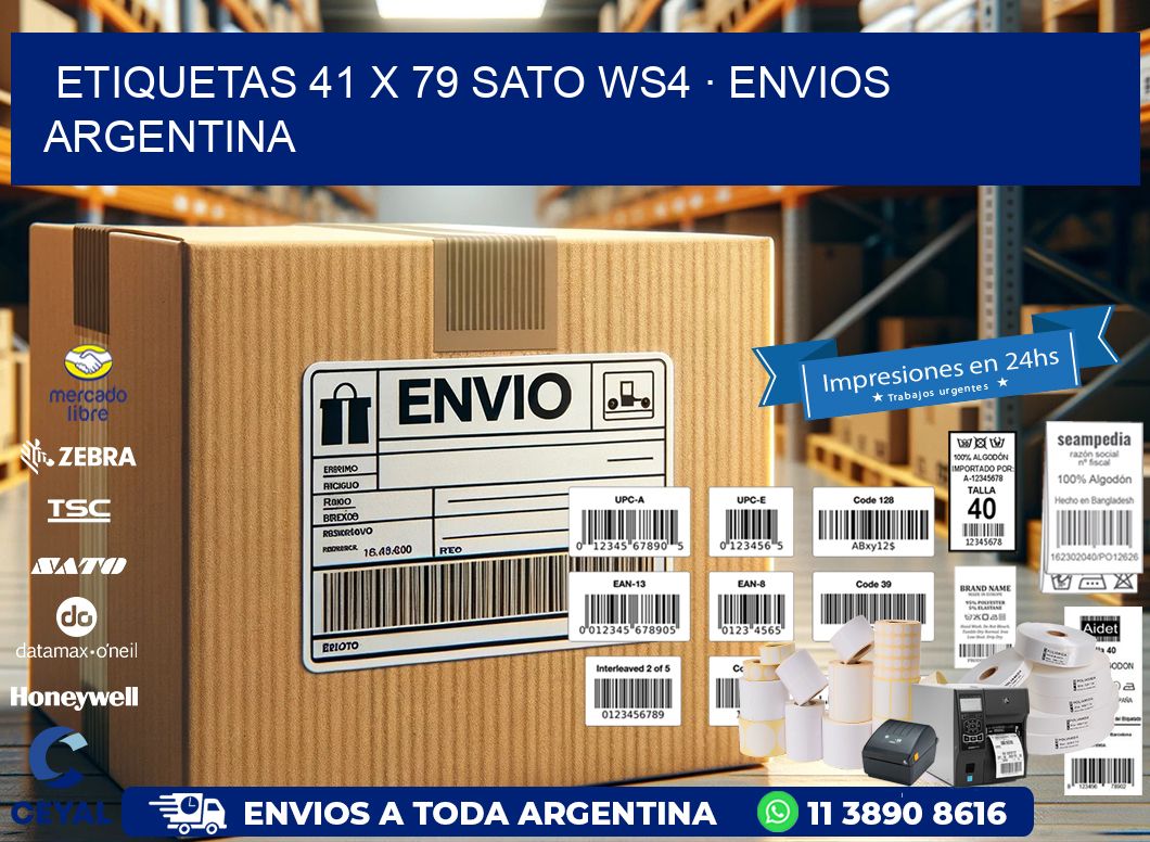 ETIQUETAS 41 x 79 SATO WS4 · ENVIOS ARGENTINA