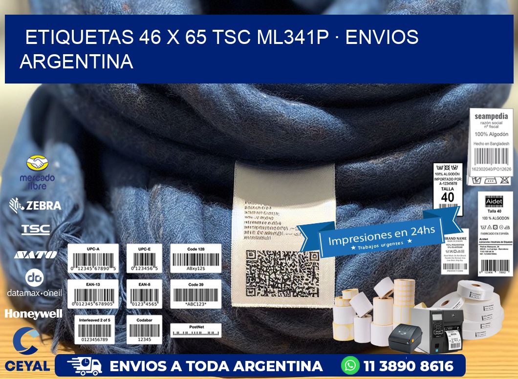 ETIQUETAS 46 x 65 TSC ML341P · ENVIOS ARGENTINA