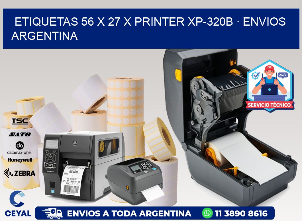 ETIQUETAS 56 x 27 X PRINTER XP-320B · ENVIOS ARGENTINA