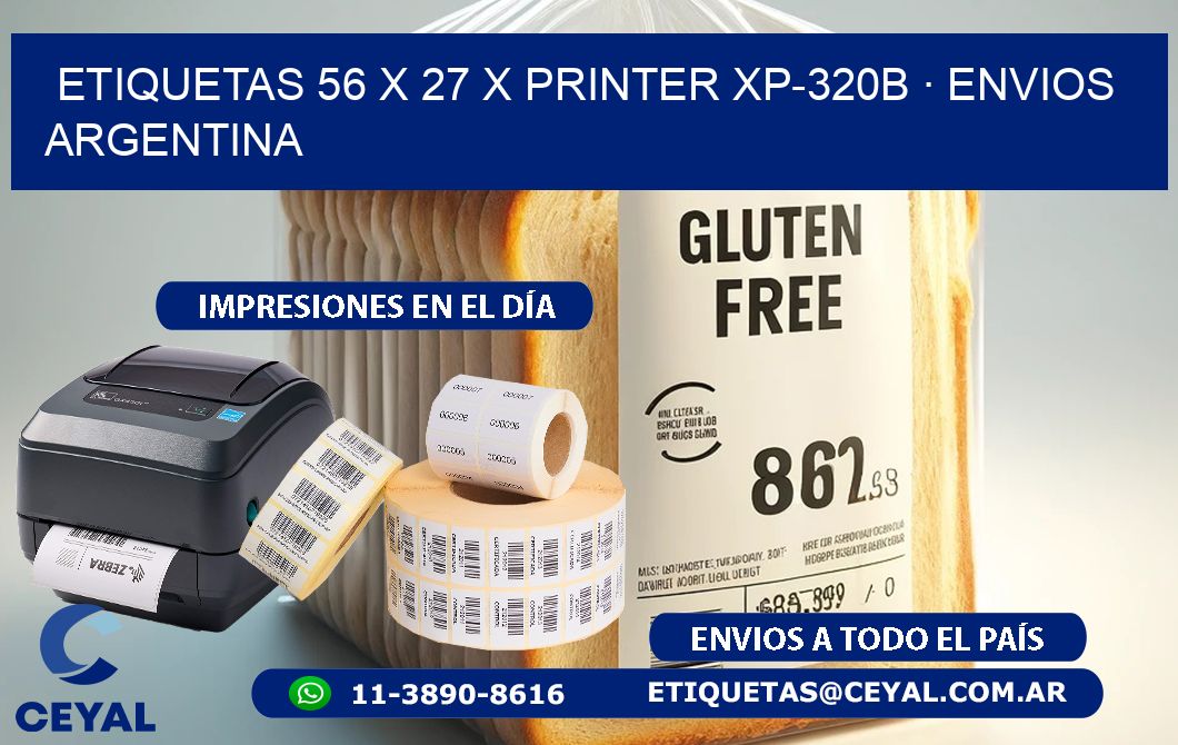 ETIQUETAS 56 x 27 X PRINTER XP-320B · ENVIOS ARGENTINA
