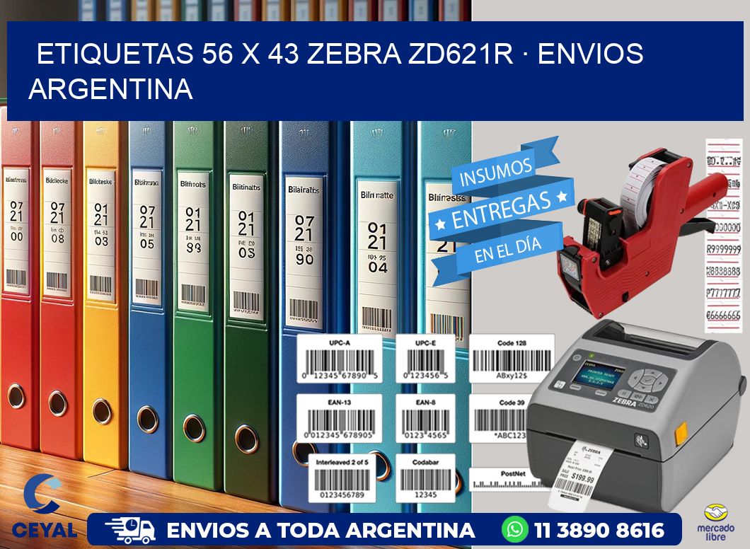 ETIQUETAS 56 x 43 ZEBRA ZD621R · ENVIOS ARGENTINA