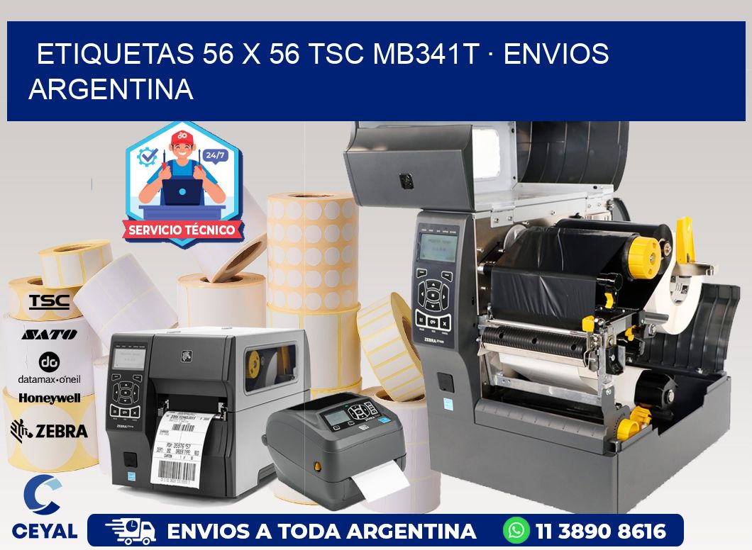 ETIQUETAS 56 x 56 TSC MB341T · ENVIOS ARGENTINA