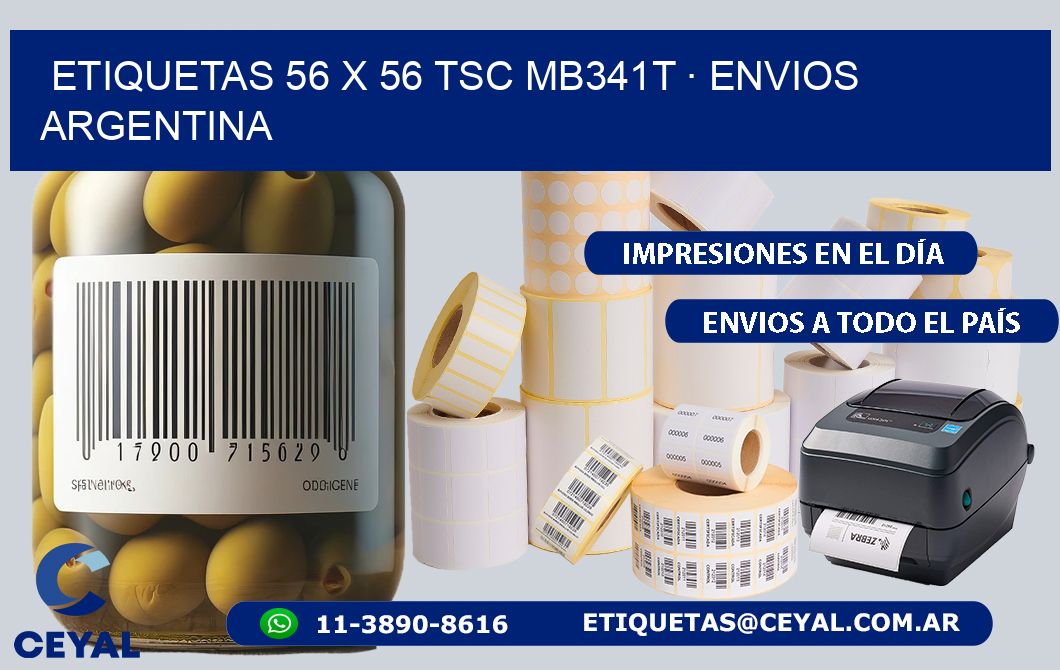 ETIQUETAS 56 x 56 TSC MB341T · ENVIOS ARGENTINA