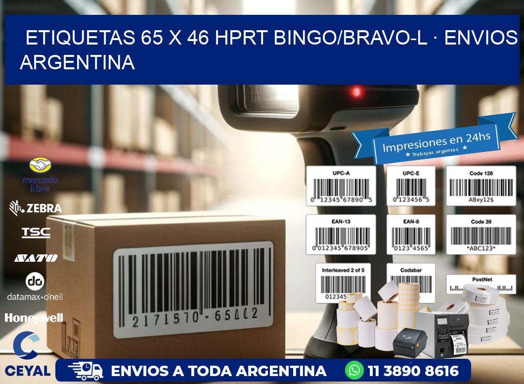 ETIQUETAS 65 x 46 HPRT BINGO/BRAVO-L · ENVIOS ARGENTINA